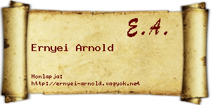 Ernyei Arnold névjegykártya